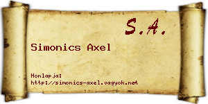 Simonics Axel névjegykártya